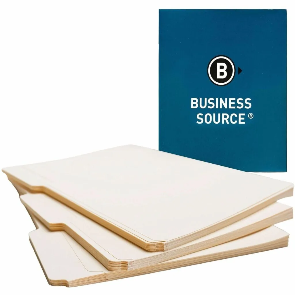Business Source 1/3 Tab Cut Letter Recycled Top Tab File Folder
