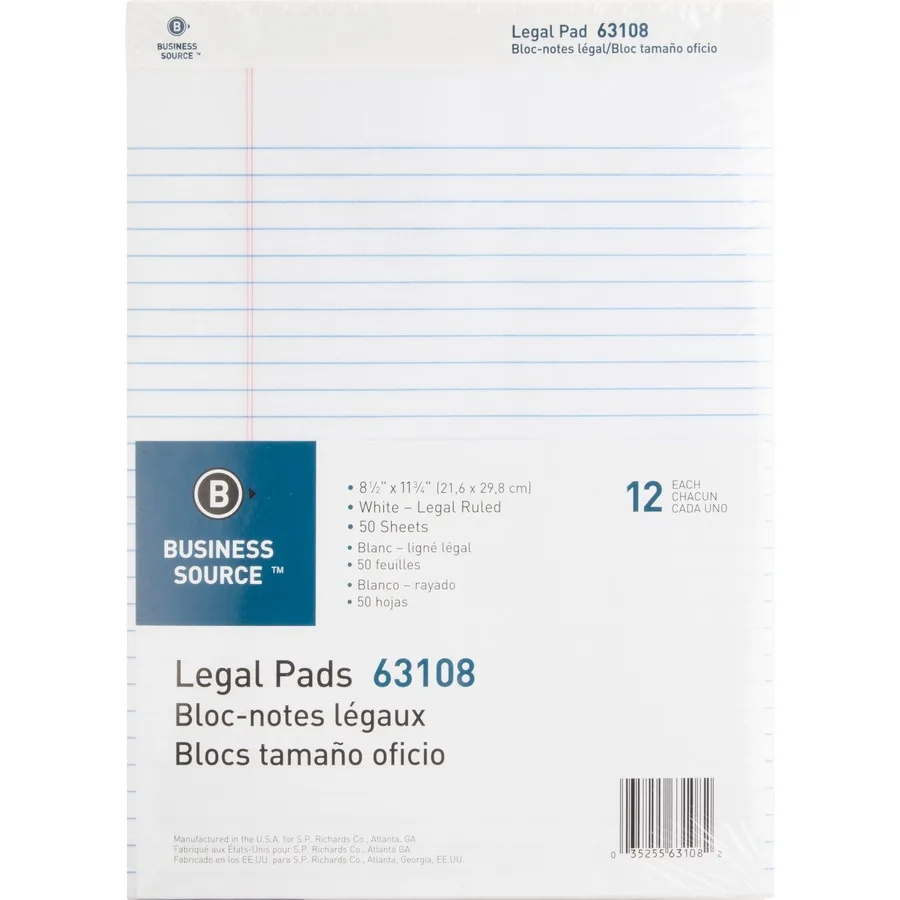 Business Source Micro-Perforated Legal Ruled Pads - Image 2