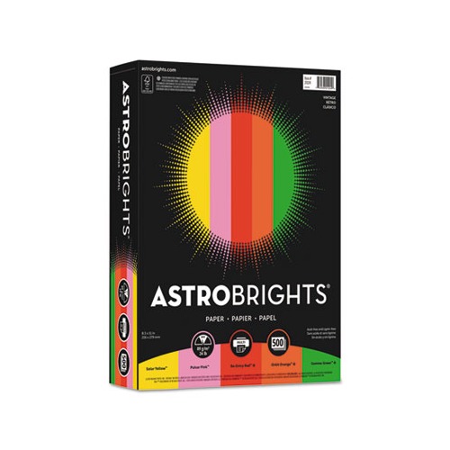Astrobrights Color Copy Paper "Vintage" , 5 Assorted Colours