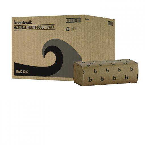 Boardwalk®Multifold Paper Towels, 1-Ply, 9 x 9.45, Natural, 250/Pack, 16 Packs/Carton