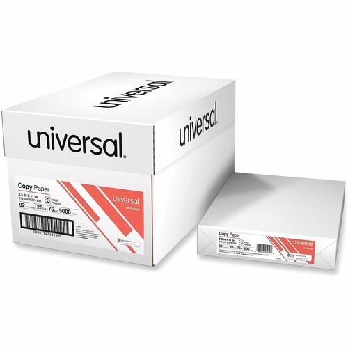 UNIVERSAL Multipurpose Copy Paper, Case - White, 3-Hold Punch 8 1/2" x 11"