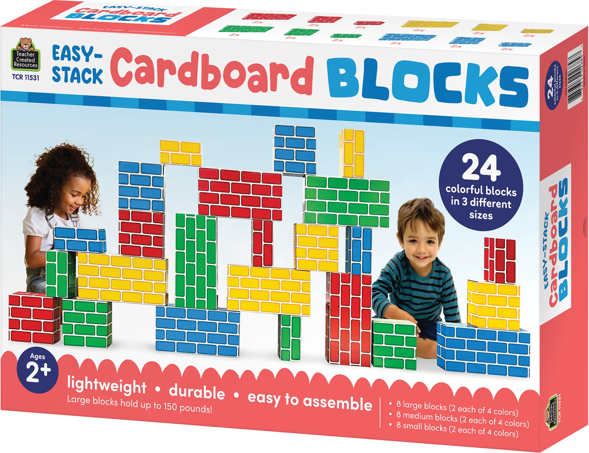 Easy-Stack Cardboard Blocks (24-Piece Set)