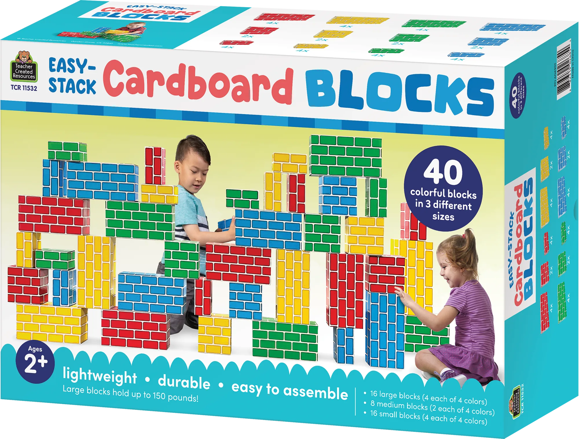 Easy-Stack Cardboard Blocks (40-Piece Set)