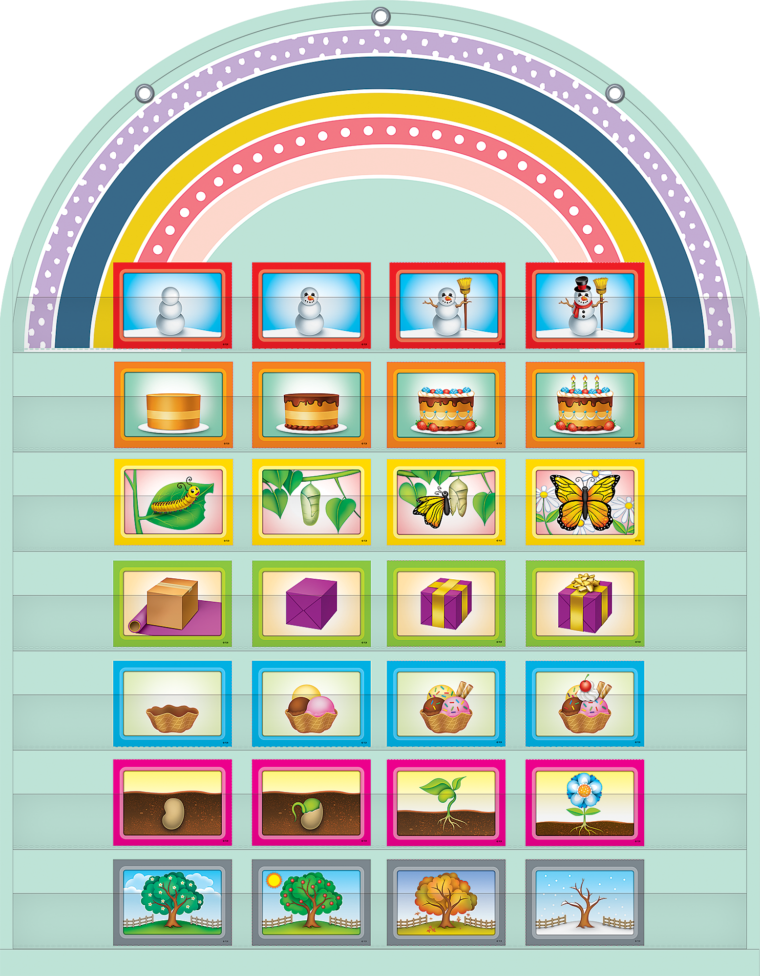 Oh Happy Day Rainbow 7 Pocket Chart (28" x 36") - Image 2