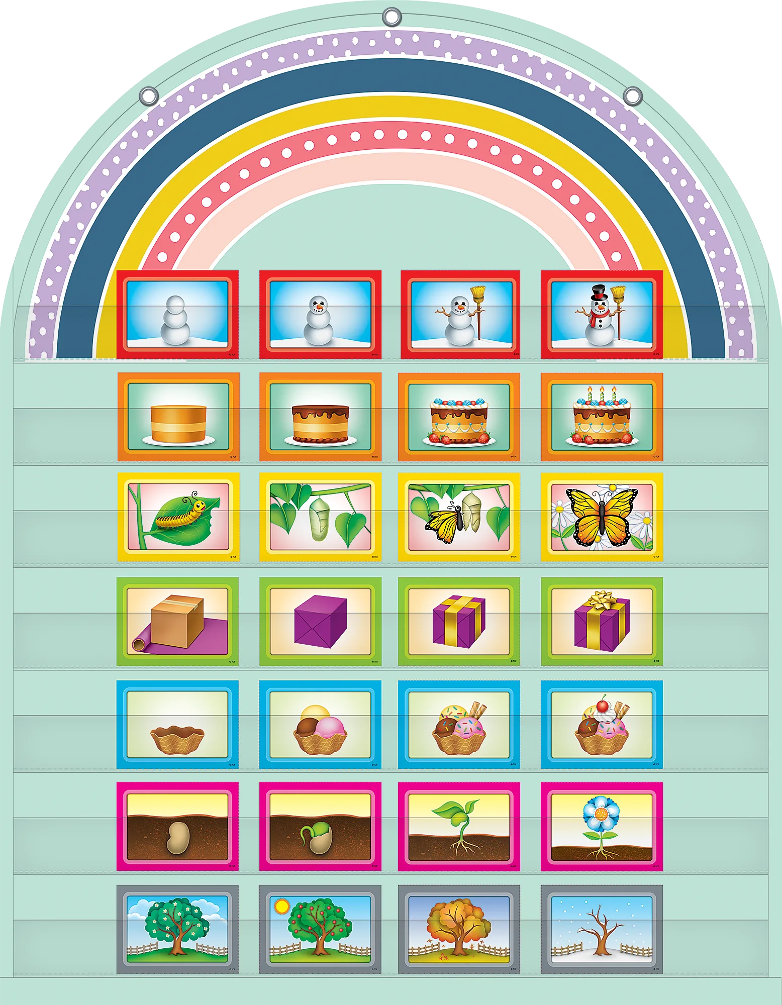 Oh Happy Day Rainbow 7 Pocket Chart (28" x 36") - Image 2