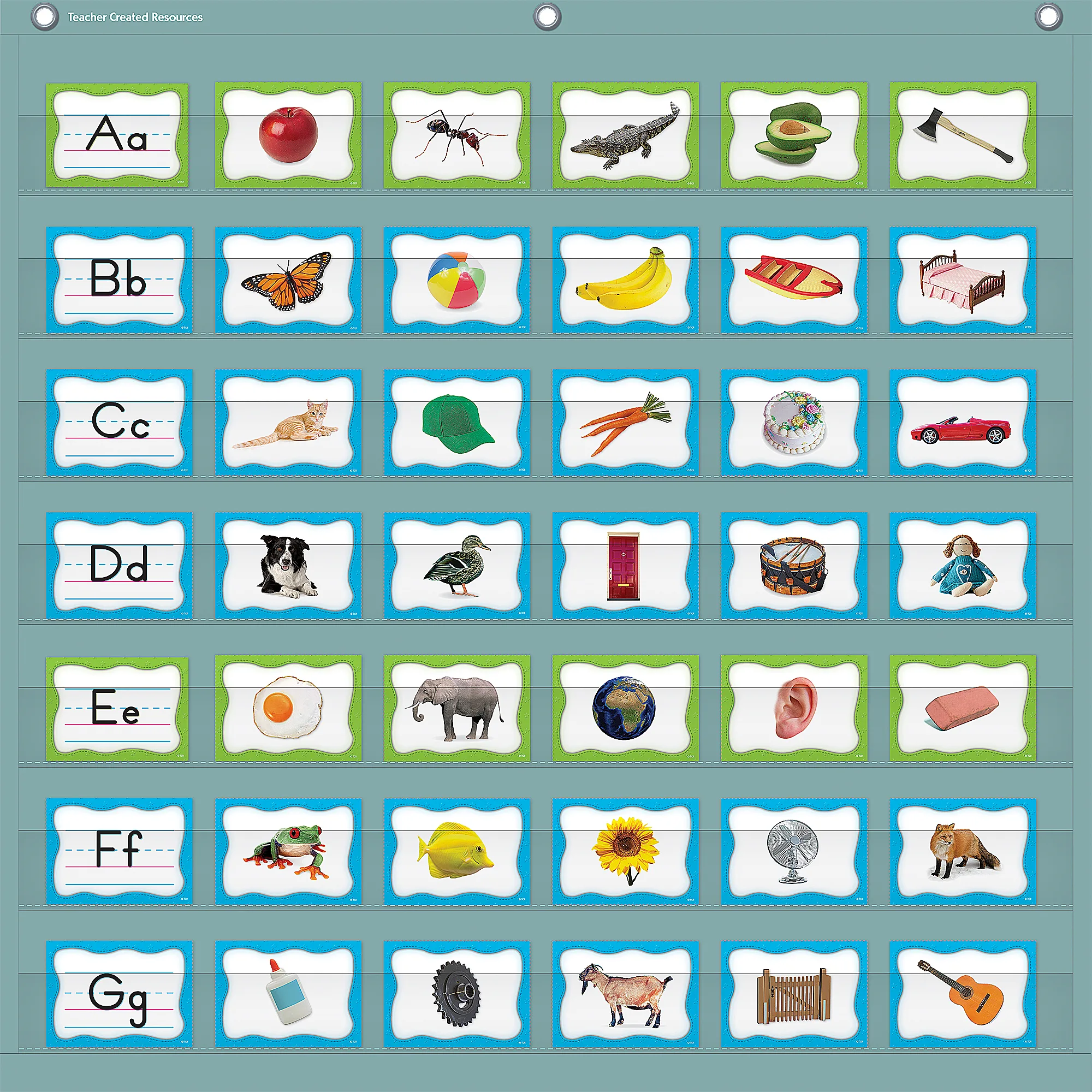 Calming Blue 7 Pocket Chart (28" x 28") - Image 2