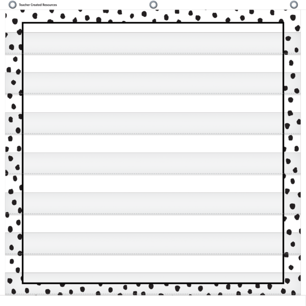Black Painted Dots on White 7 Pocket Chart (28" x 28")
