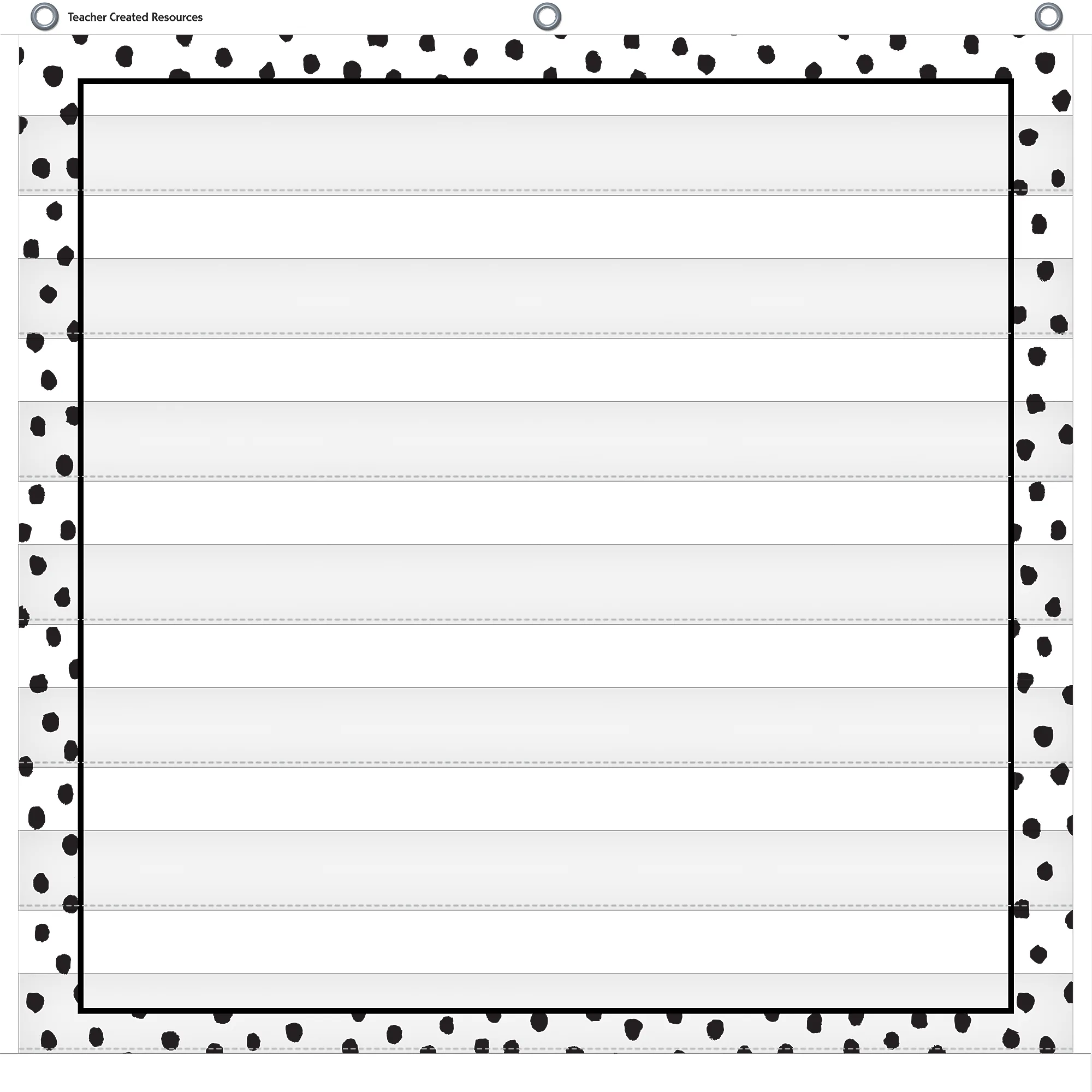 Black Painted Dots on White 7 Pocket Chart (28" x 28")