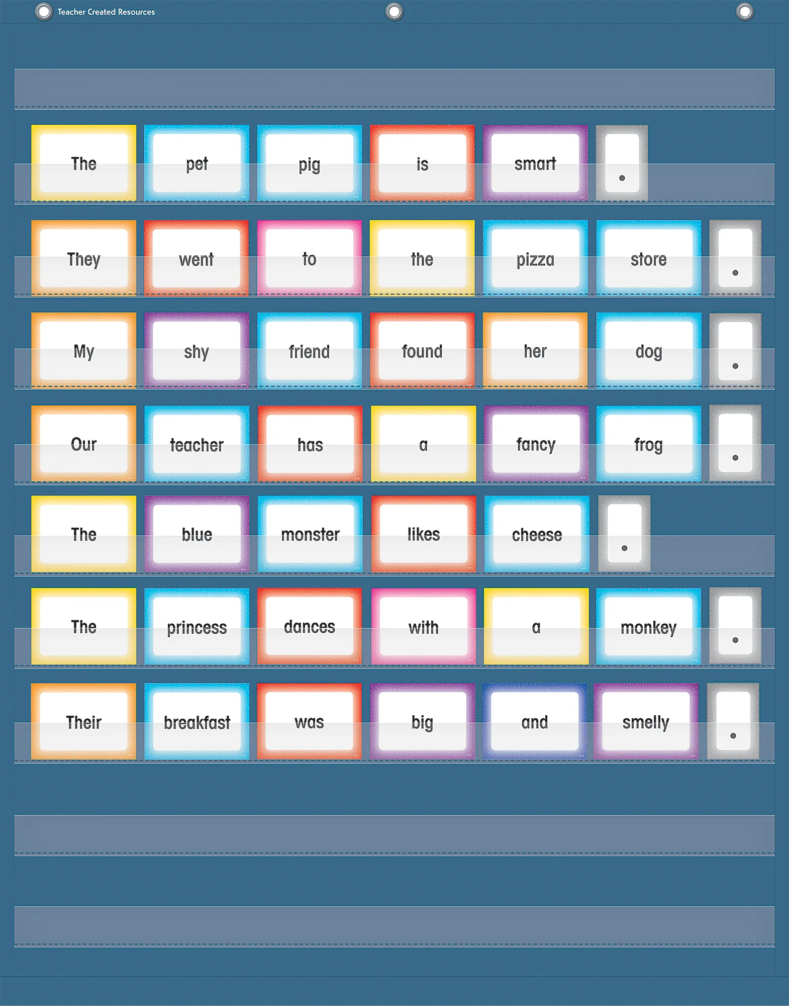Slate Blue 10 Pocket Chart (34" x 44") - Image 2