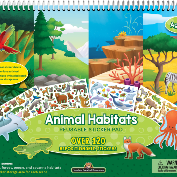 Animal Habitats Reusable Sticker Pad