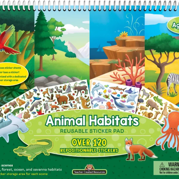 Animal Habitats Reusable Sticker Pad