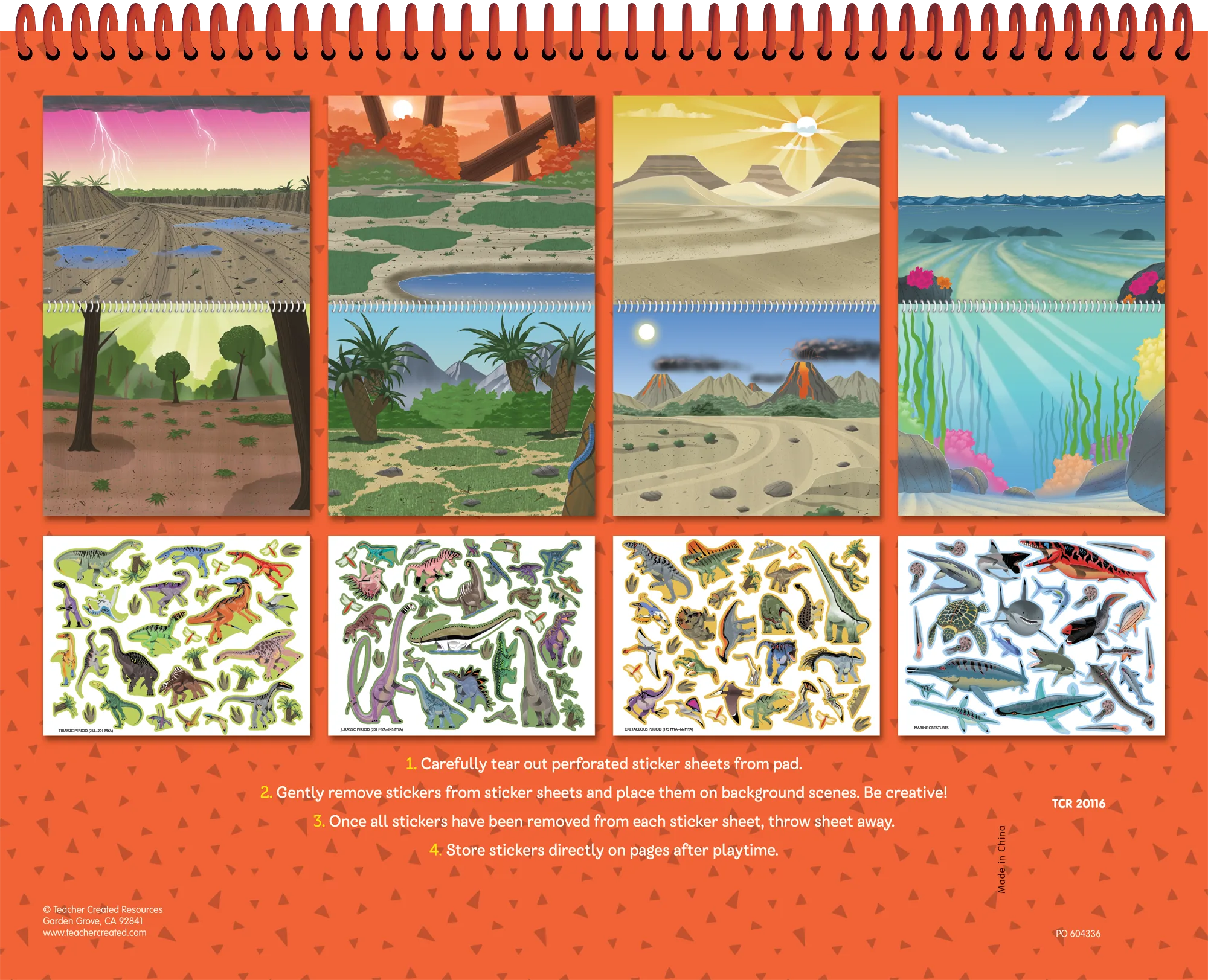 Dinosaurs and Prehistoric Animals Reusable Sticker Pad - Image 2