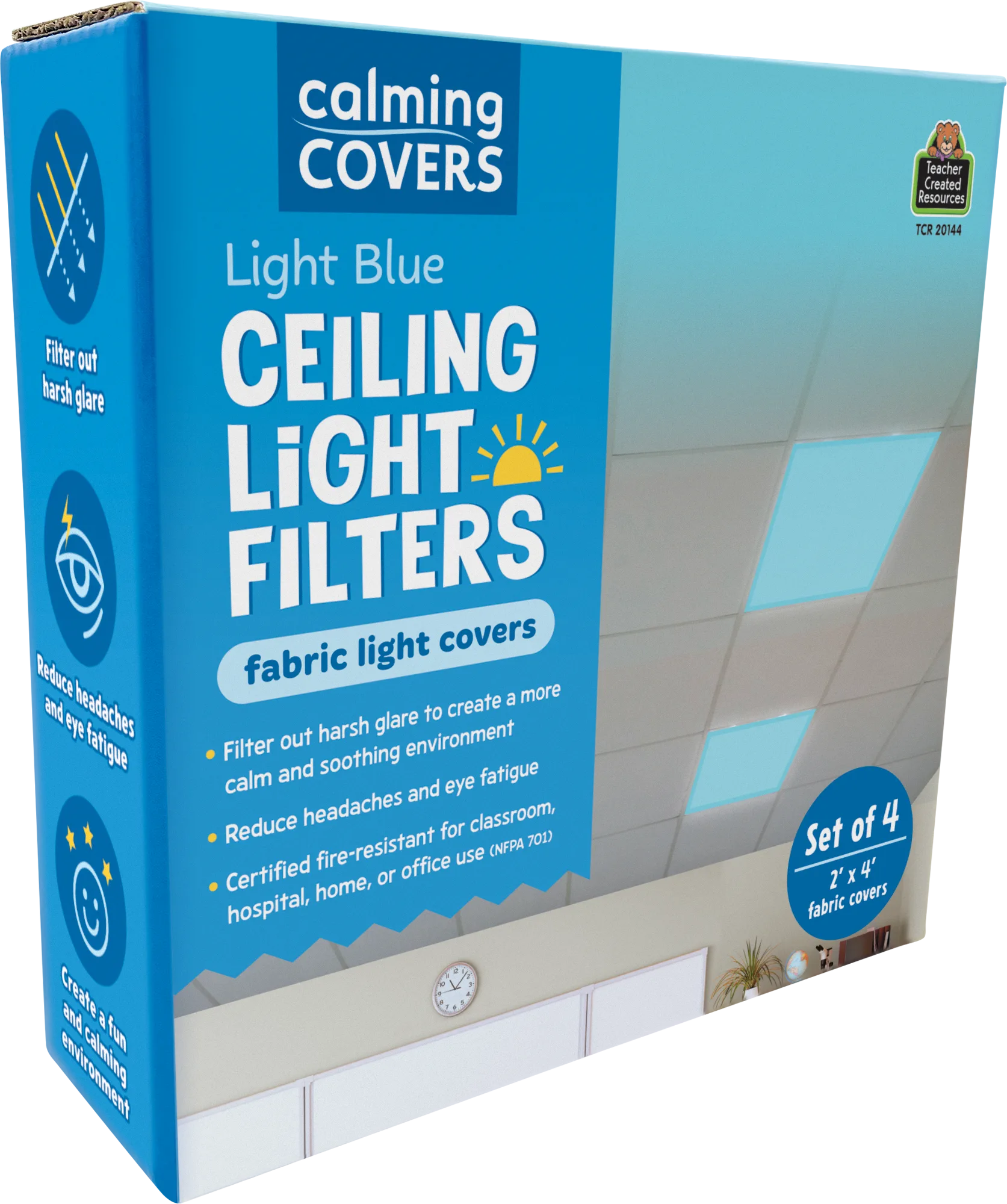 Light Blue Calming Covers Ceiling Light Filters - Image 2