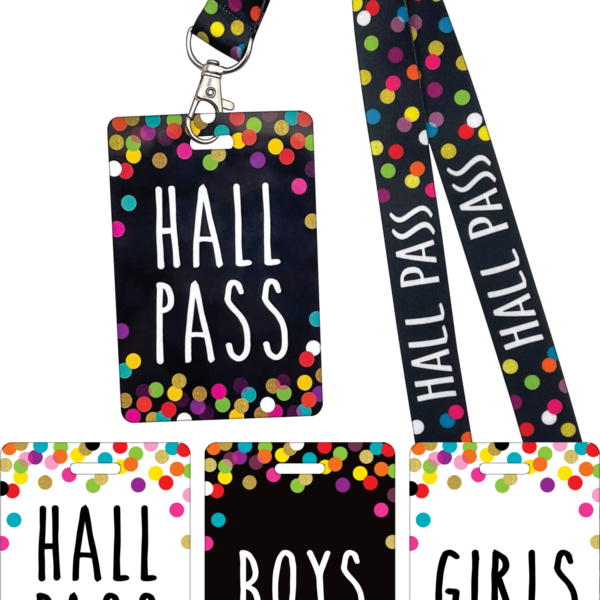 Confetti Hall Pass Lanyards