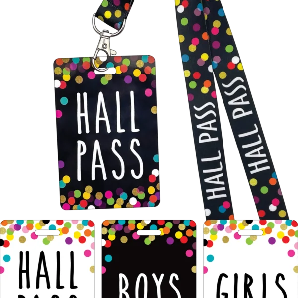 Confetti Hall Pass Lanyards