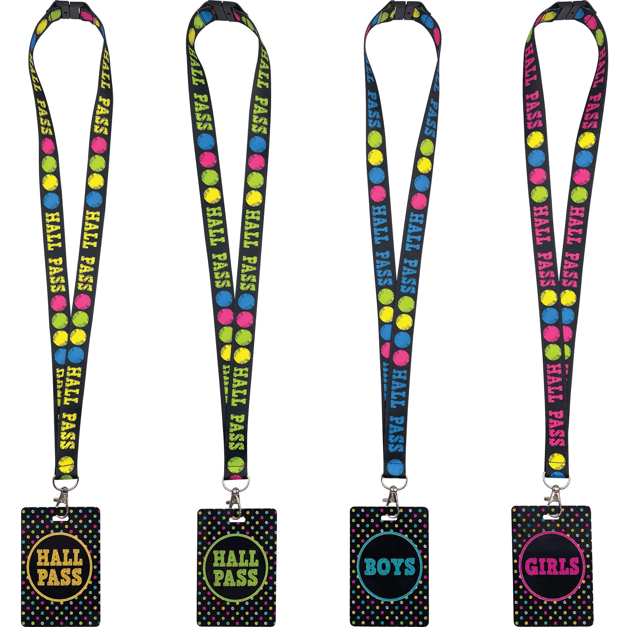 Chalkboard Brights Hall Pass Lanyards - Image 2