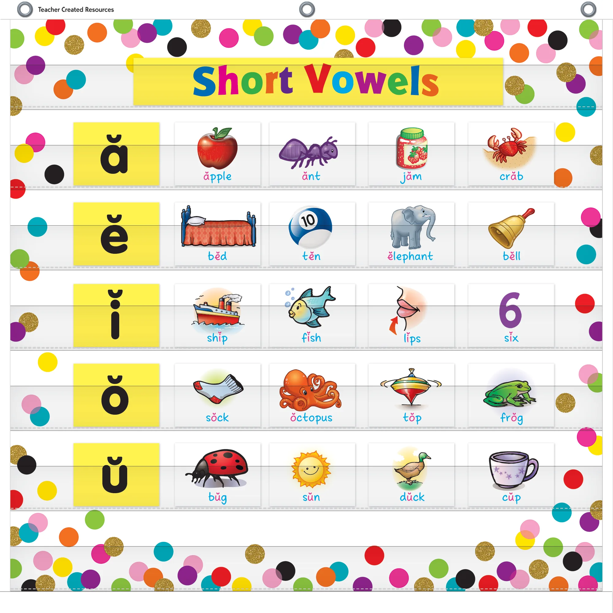 Confetti 7 Pocket Chart (28" x 28") - Image 2