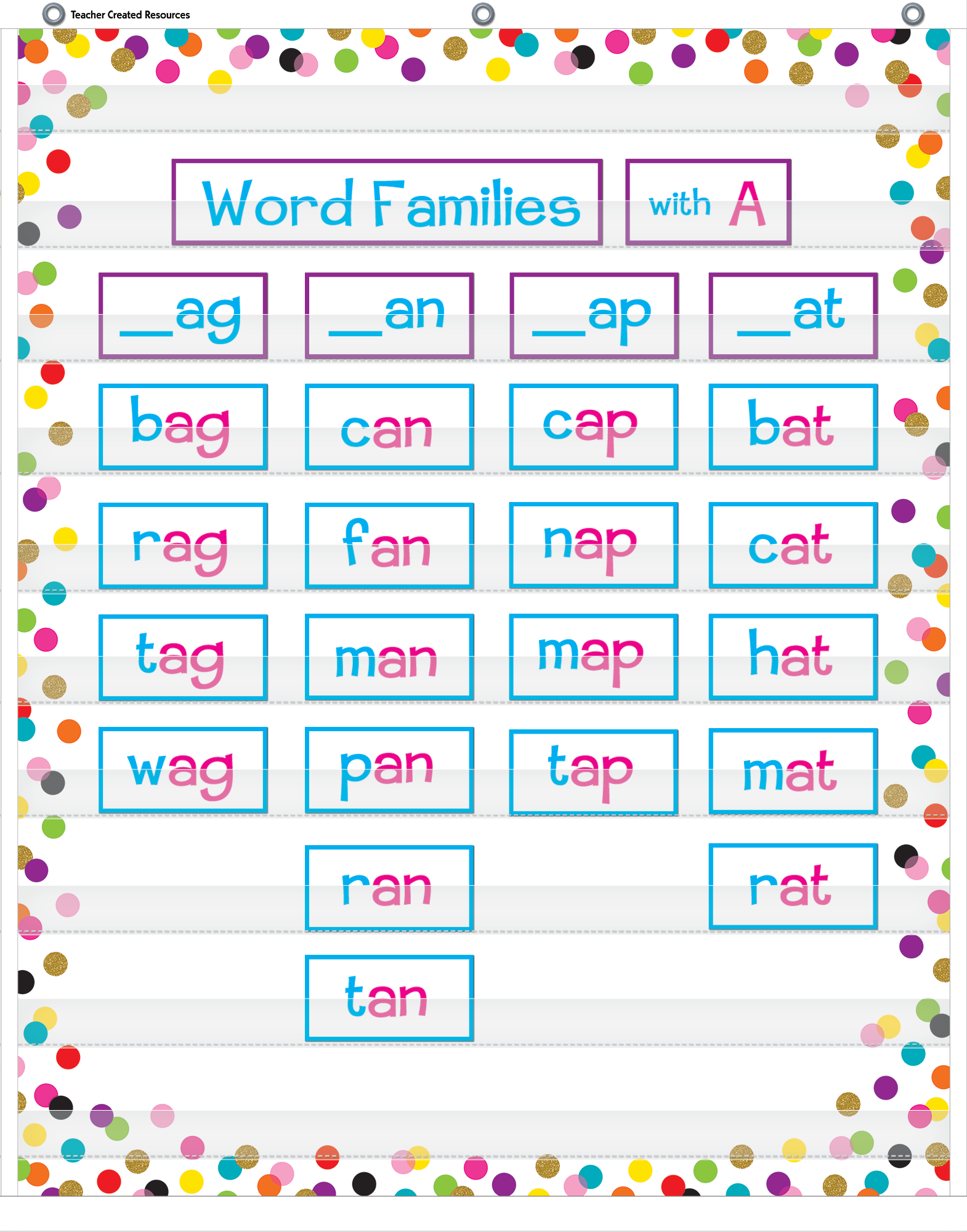 Confetti 10 Pocket Chart (34" x 44") - Image 2