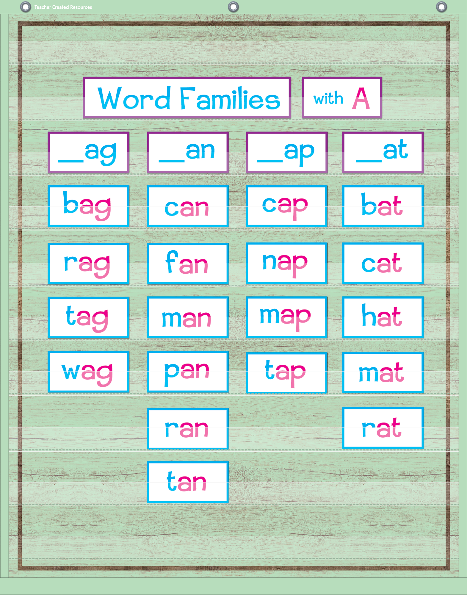 Mint Painted Wood 10 Pocket Chart (34" x 44") - Image 2