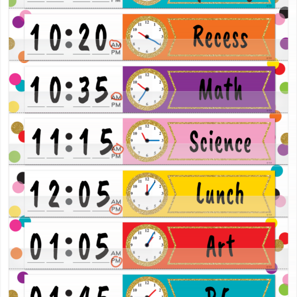 Confetti 14 Pocket Daily Schedule Pocket Chart (13" x 34")