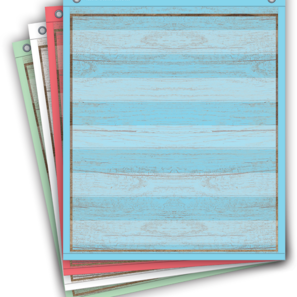 Painted Wood Magnetic Mini Pocket Charts (14" x 17")