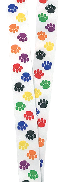 Colorful Paw Prints Lanyard