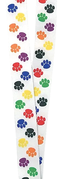 Colorful Paw Prints Lanyard