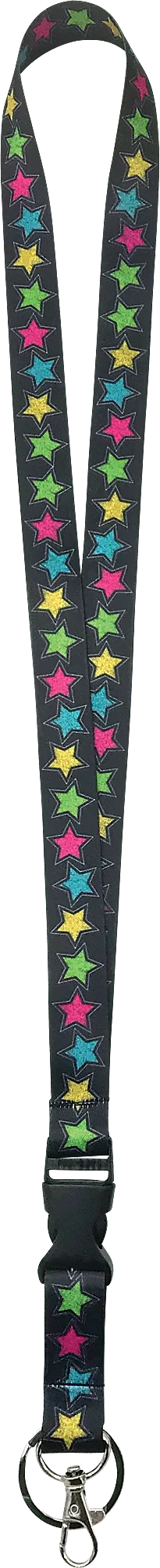 Chalkboard Brights Stars Lanyard
