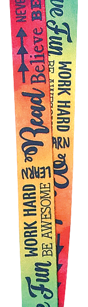 Positive Sayings Watercolor Lanyard