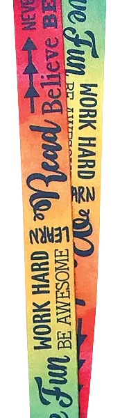 Positive Sayings Watercolor Lanyard