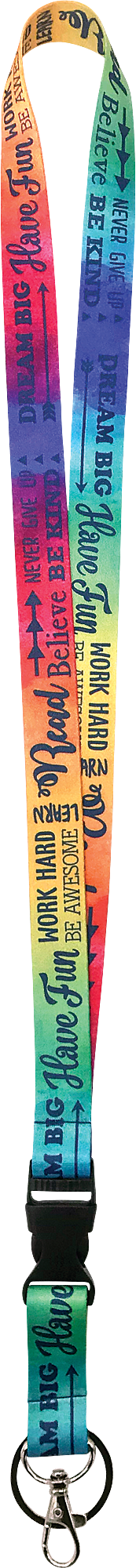 Positive Sayings Watercolor Lanyard