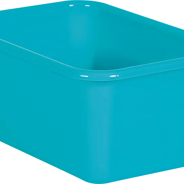 Teal Small Plastic Storage Bin