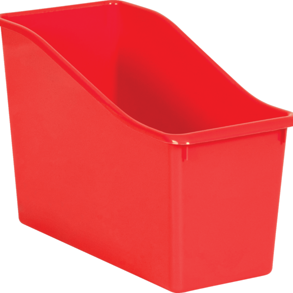 Red Plastic Book Bin