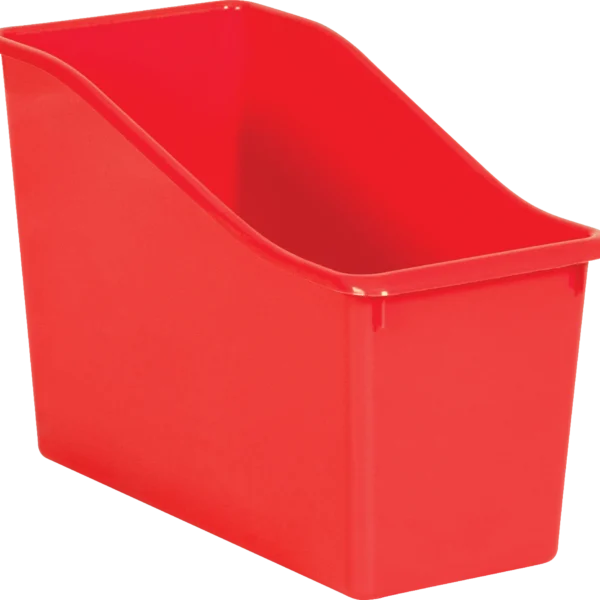 Red Plastic Book Bin