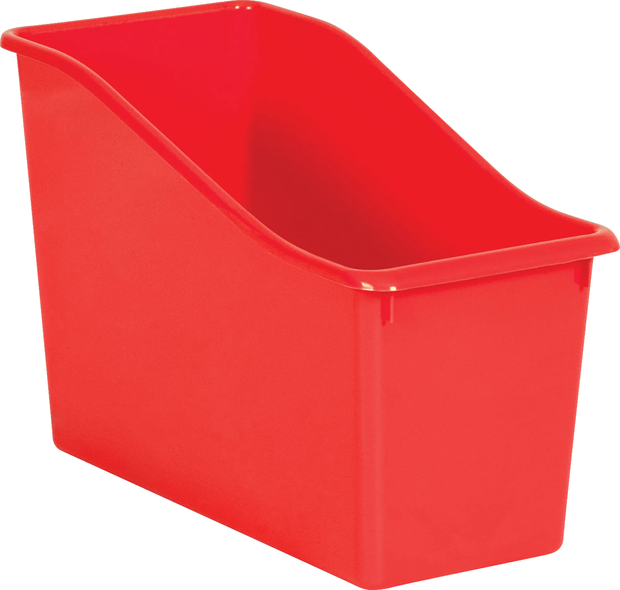 Red Plastic Book Bin