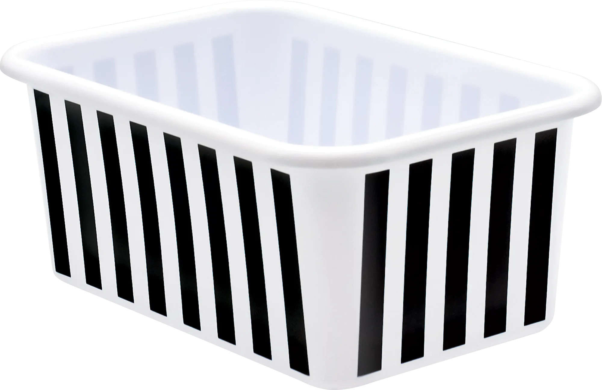 Black and White Stripes Small Plastic Storage Bin