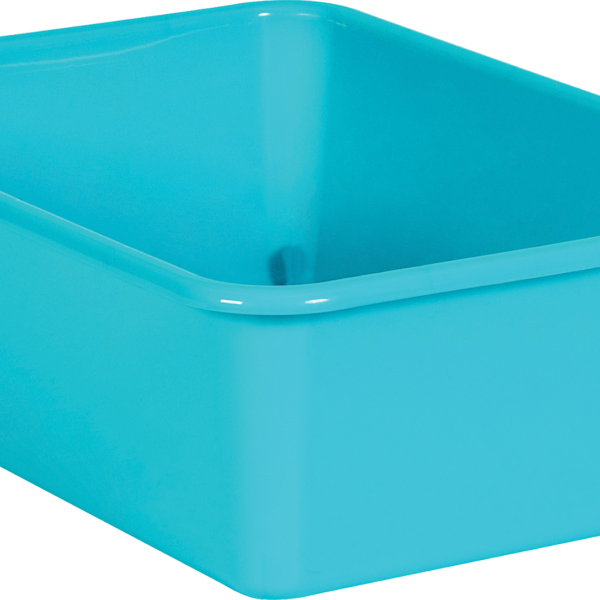 Teal Large Plastic Storage Bin