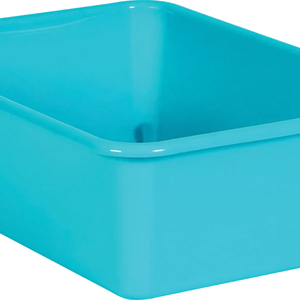 Teal Large Plastic Storage Bin