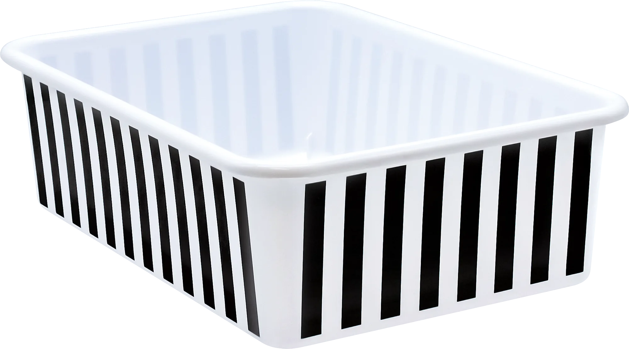 Black and White Stripes Large Plastic Storage Bin