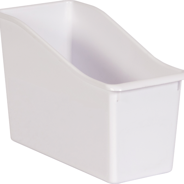 White Plastic Book Bin