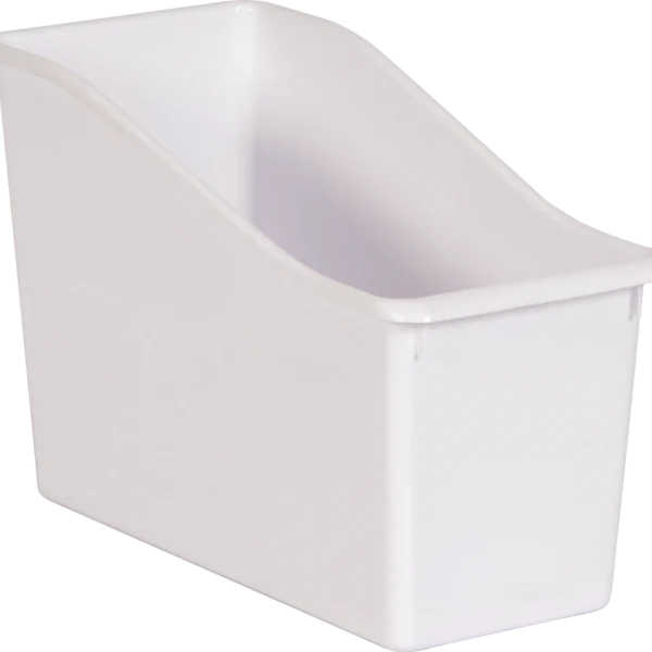 White Plastic Book Bin