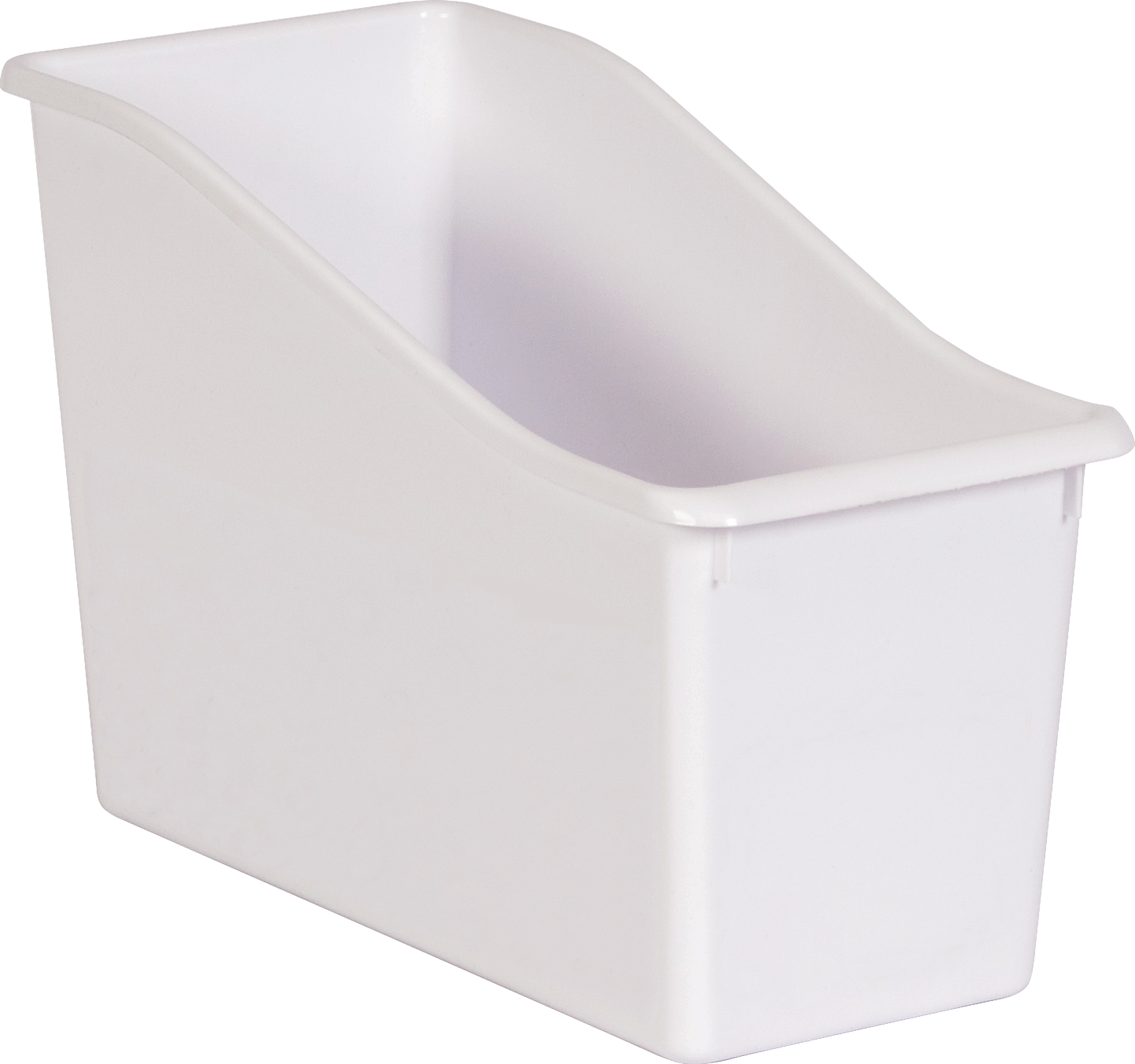 White Plastic Book Bin
