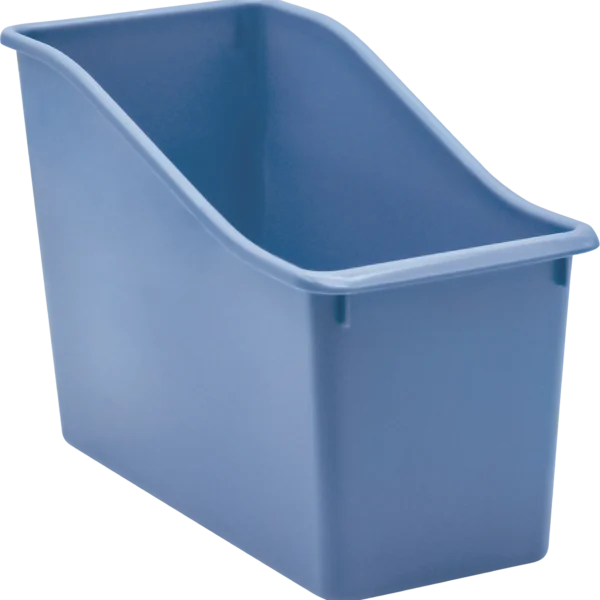 Slate Blue Plastic Book Bin