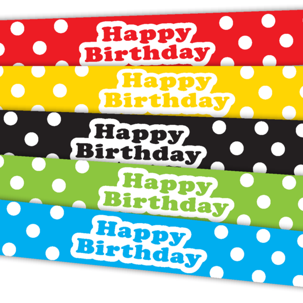 Polka Dots Happy Birthday Slap Bracelets