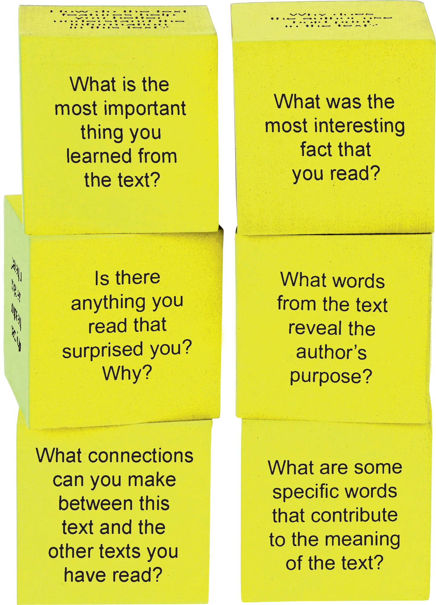 Foam Nonfiction Comprehension Cubes