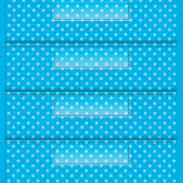 Aqua Polka Dots 10 Pocket File Storage Pocket Chart (14" x 58")