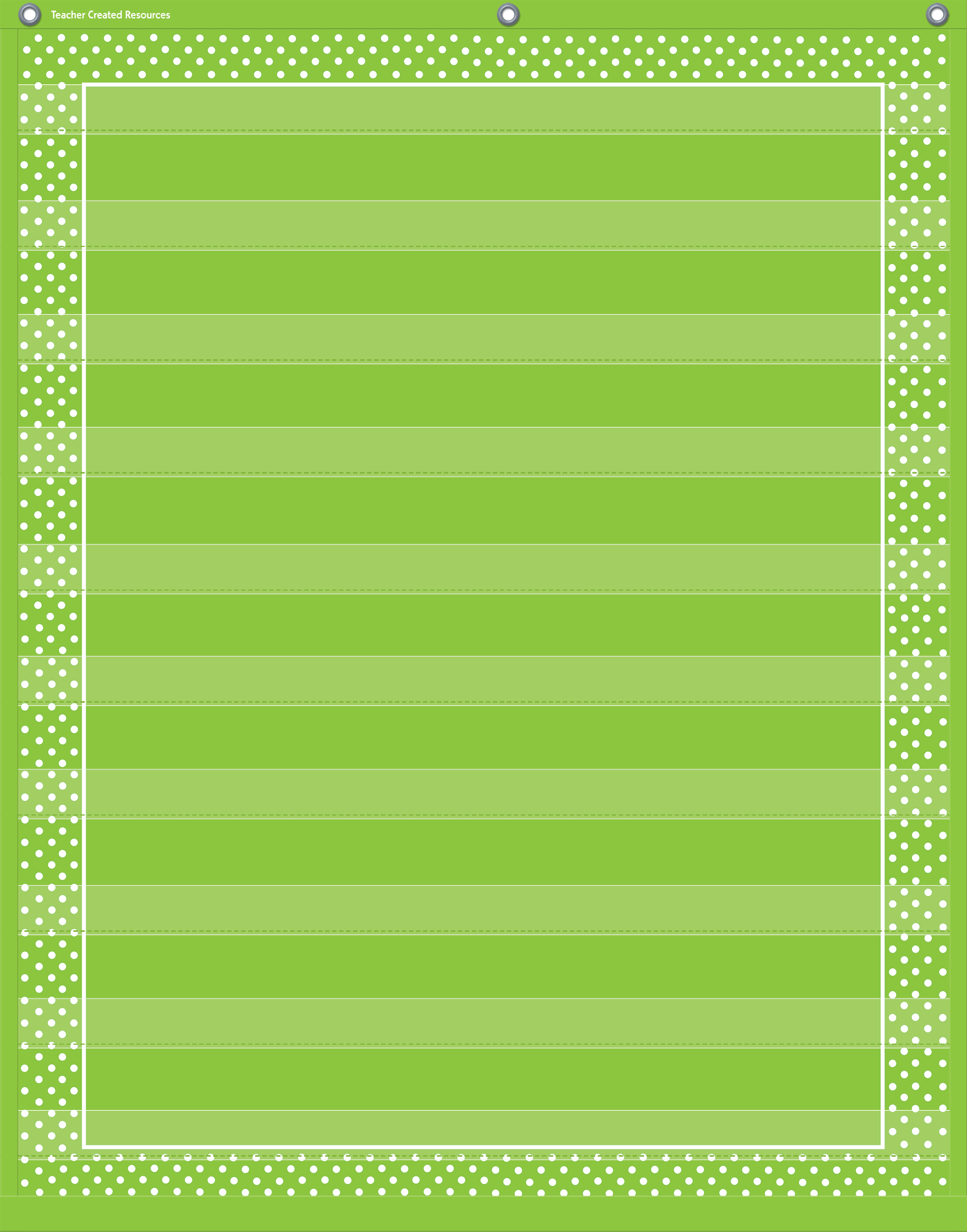 Lime Polka Dots 10 Pocket Chart (34" x 44")