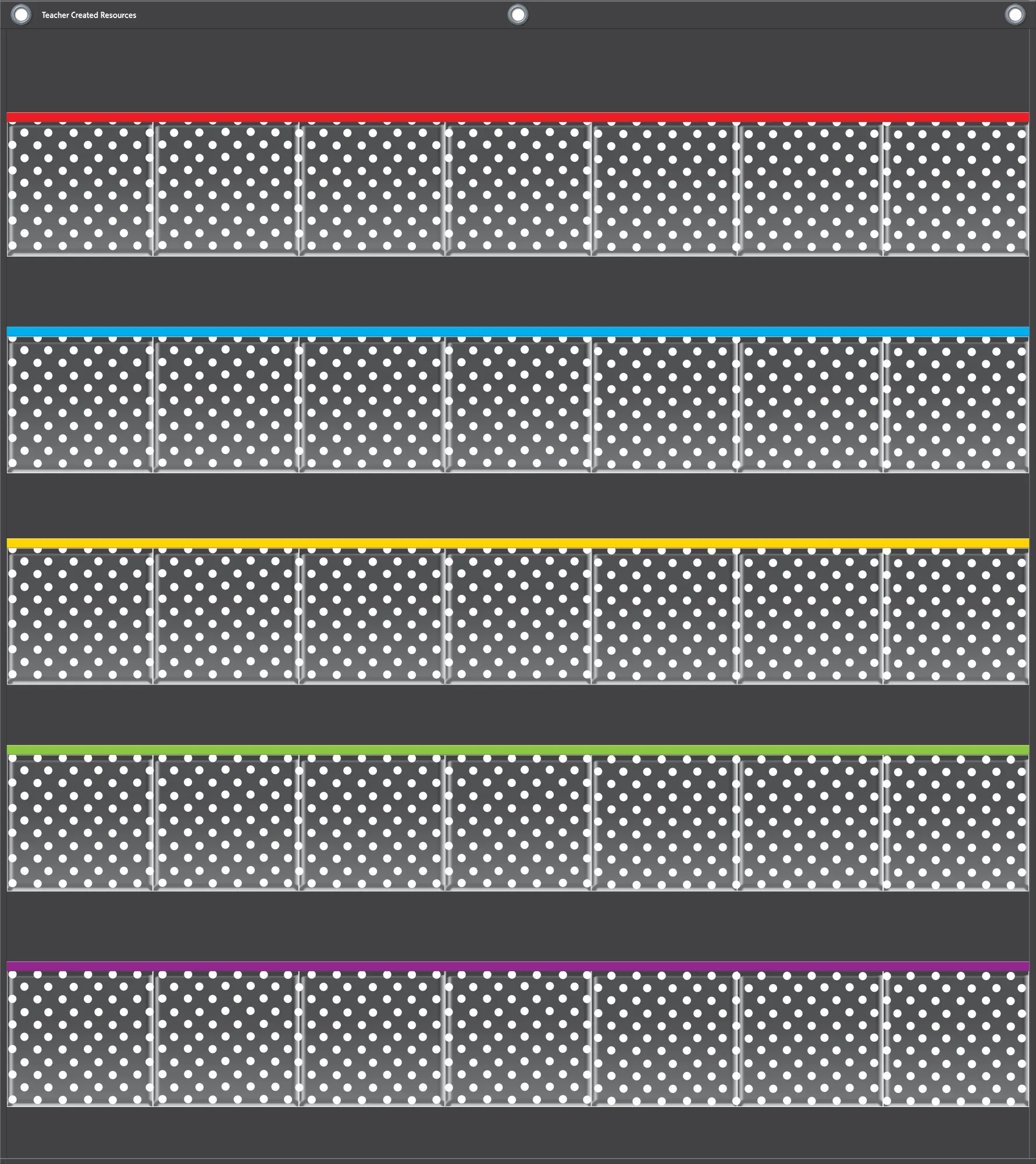 Black Polka Dots Storage Pocket Chart (32-1/2" x 36-1/2")