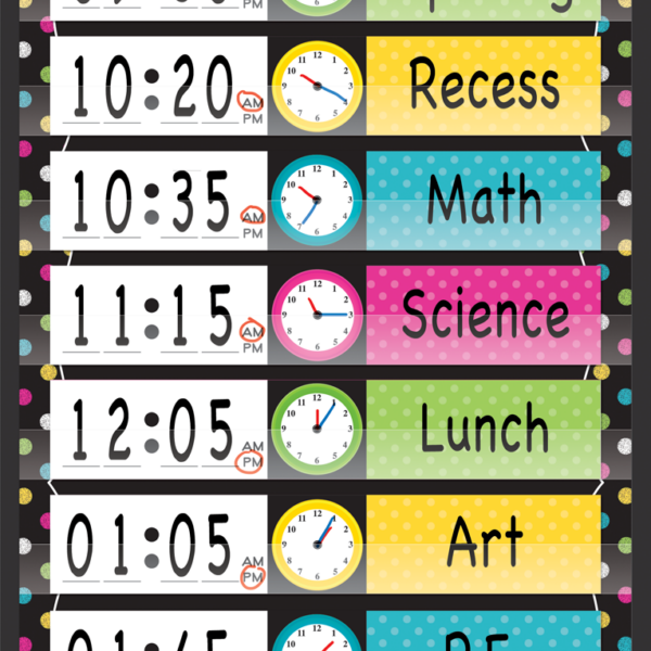 Chalkboard Brights 14 Pocket Daily Schedule Pocket Chart (13" x 34")