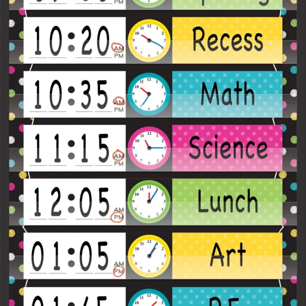 Chalkboard Brights 14 Pocket Daily Schedule Pocket Chart (13" x 34")